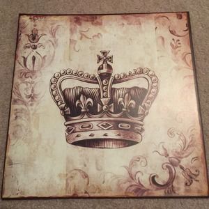 Brown and cream color crown wall decoration