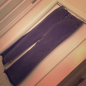 FREE SHIPPING-Dark gray distressed corduroy pants