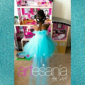 CUSTOM ELSA DRESS WITH CAPE AND SWARVOSKI CRYSTALS