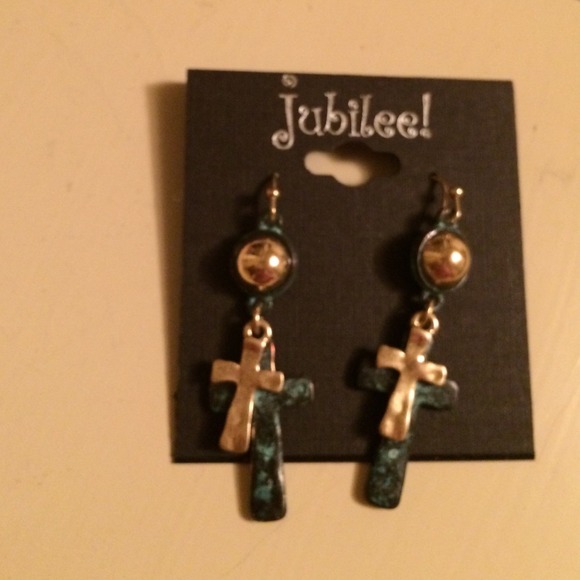 Dangly cross earrings