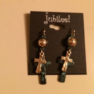Dangly cross earrings