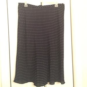 FREE SHIPPING-Navy skirt w white diamond pattern
