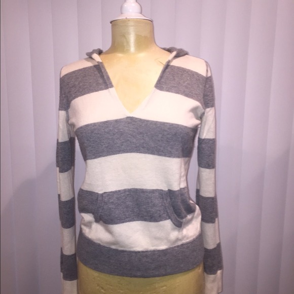 Adorable J crew striped sweater with hood