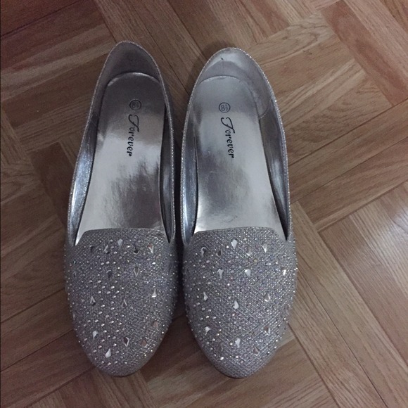 Silver Sparkly Flats