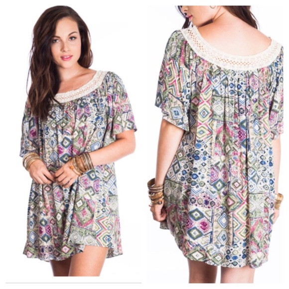 Bohemian chic peasant dress ONE DAY SALE - Picture 2 of 4