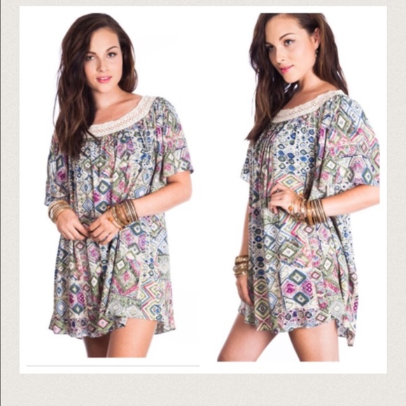 Bohemian chic peasant dress ONE DAY SALE - Picture 3 of 4