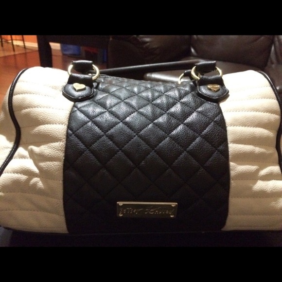 Betsy Johnson Front Stripe Speedy Satchel