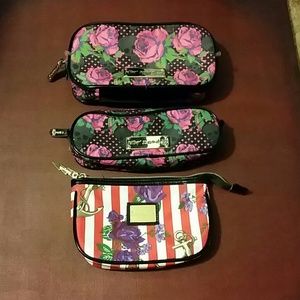 Betsey Johnson makeup bags lot of 3