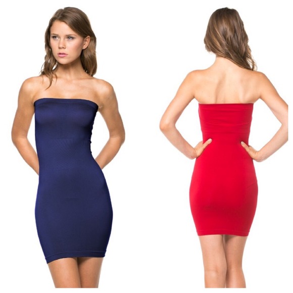 NAVY Small TUBE SEXY STRAPLESS BODYCON