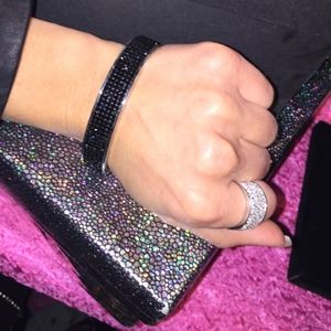 Black crystal bracelet stainless steel