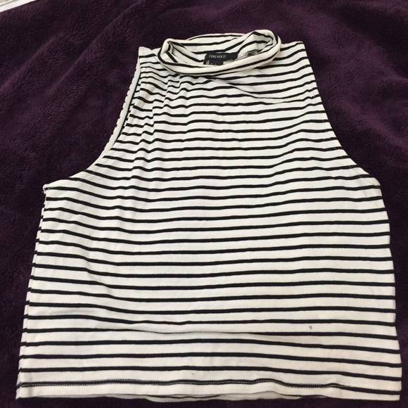 Striped Forever 21 crop top