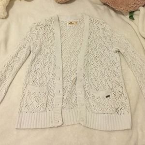 Hollister off-white knitted cardigan