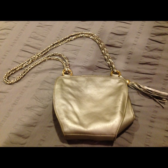 Gold leather purse