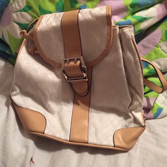 White xoxo backpack purse