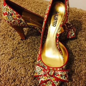 Red Floral heels