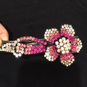Rhinestone Pink Flower headpiece