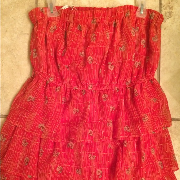 A strapless dress