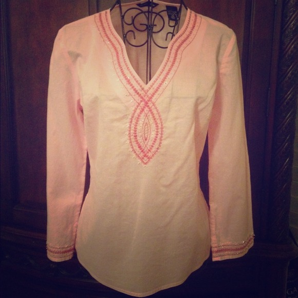 Pretty pink beaded blouse