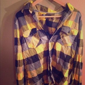 Mens, yellow Vans plaid