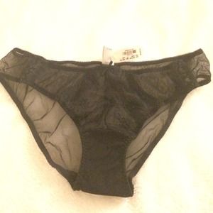 Victoria's Secret black sheer lace panties.