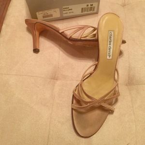 charles david "Allure" camel satin 8 3" heel