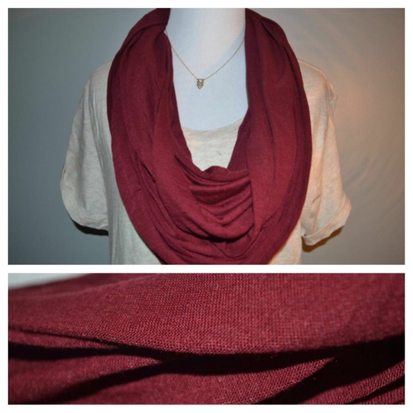 Wine Cotton Infinity Scarf