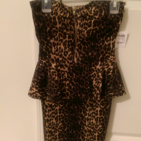 Cheetah print peplum dress