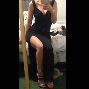 Black Side Slit Dress