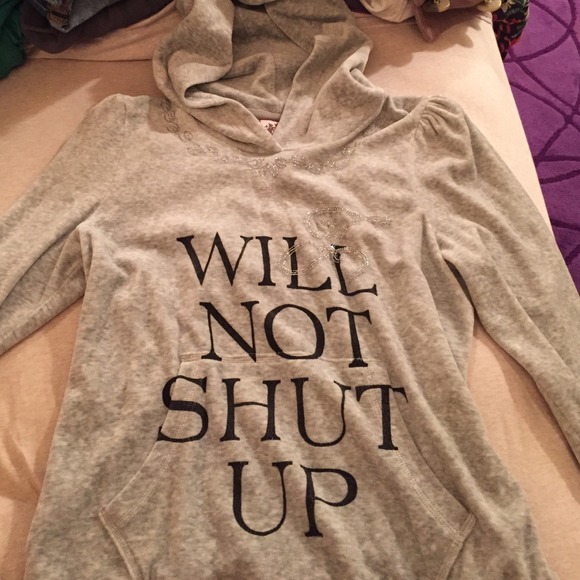 Velour Juicy Couture hoodie 3/4 length sleeve