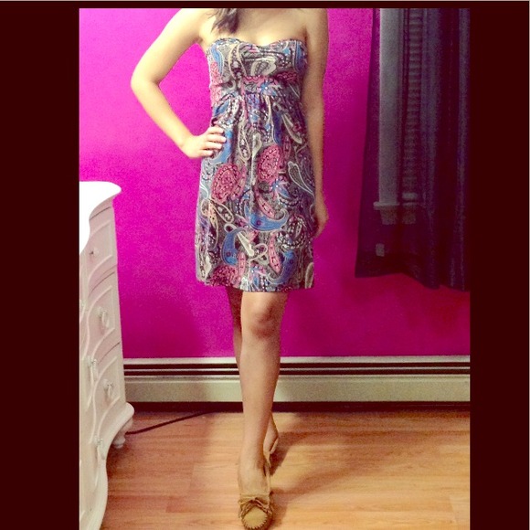 Boho strapless dress