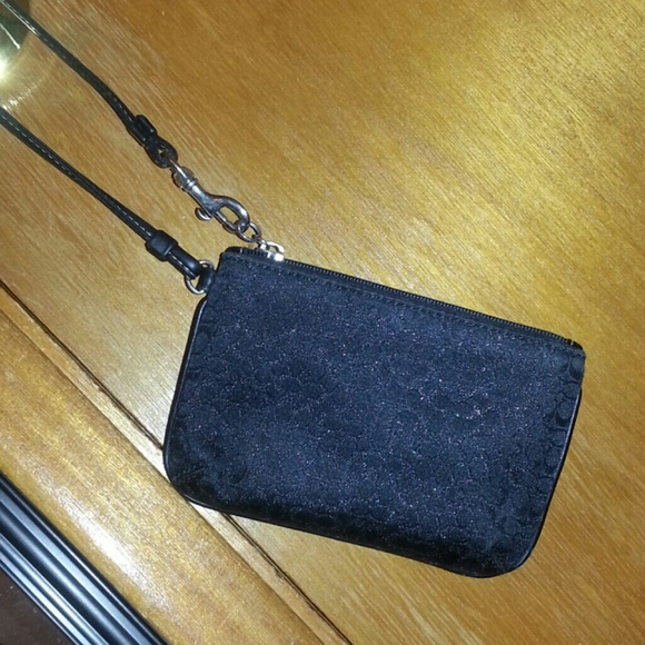 Coach black sparkled wristlet