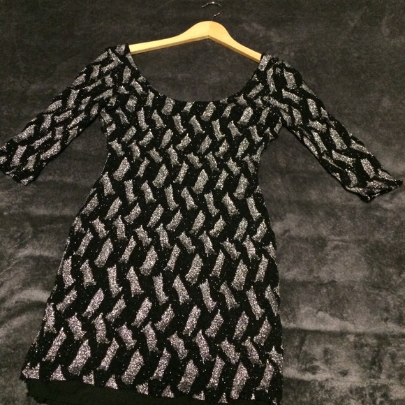 Black and silver bodycon dress