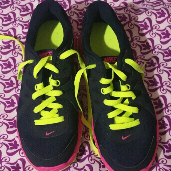 Pink and green nikes