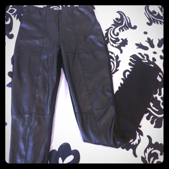 Black Leather leggings & H&M Pants Bundle