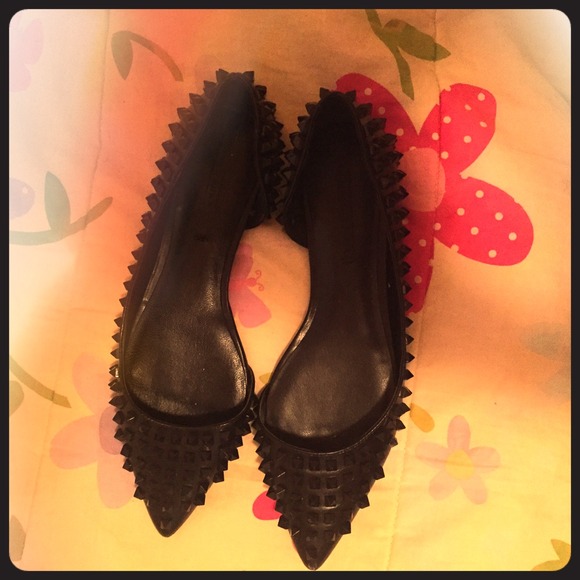 Leather Ballerina flats with studs