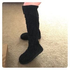 Black Ugg over the knee twisted boot