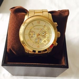 Michael Kors Oversized Gold-Tone Runway Watch