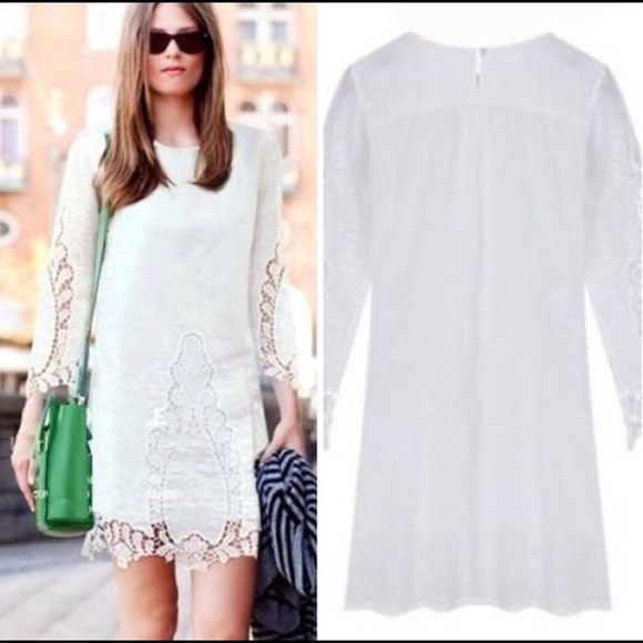 New vintage style white lace mini dress