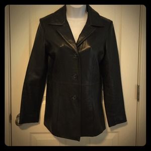 100% leather black jacket