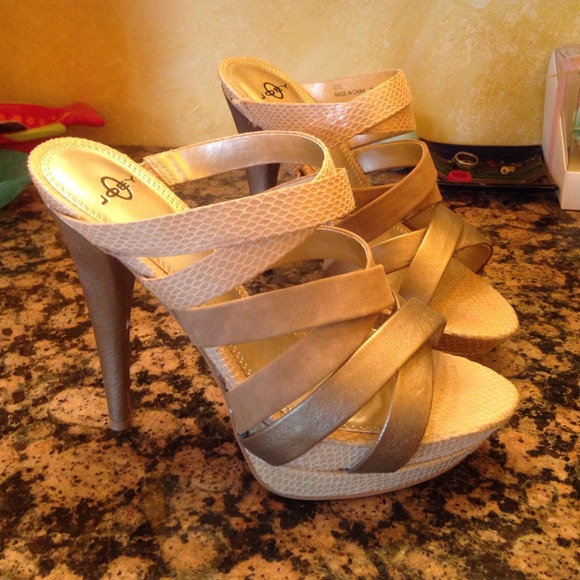 Nude stiletto strappy sandals