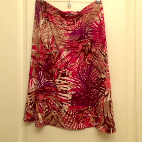 Purple tan red black skirt