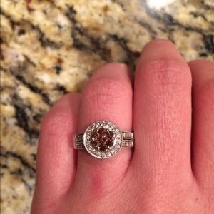 Size 7 Gordon's Champagne Diamond Love ring.