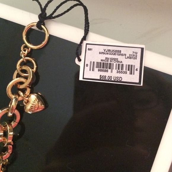 new nwt classy juicy couture gold charm bracelet - Picture 3 of 3