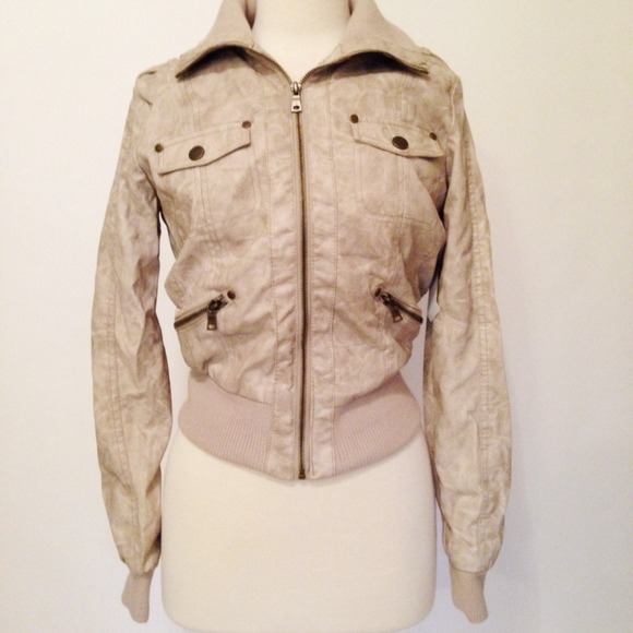 ❌ SOLD DEB Faux Leather Bomber Jacket