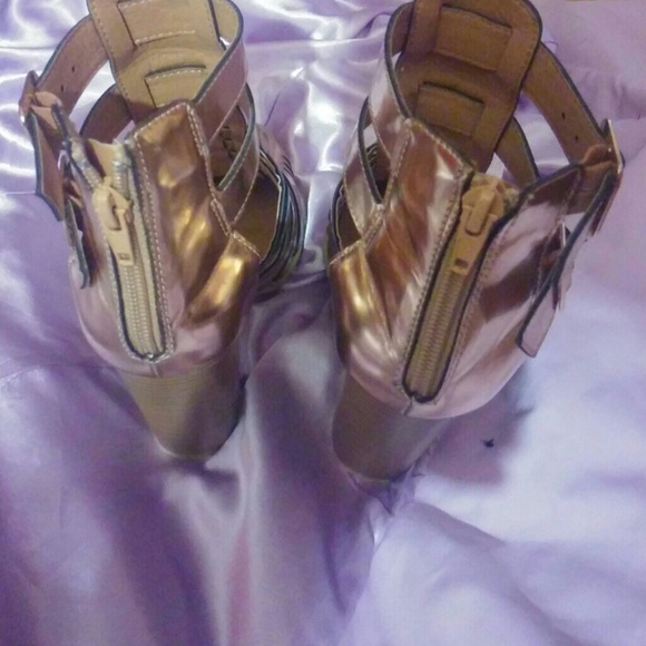 Rose Gold Caged Booties - Picture 2 of 4