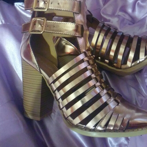 Rose Gold Caged Booties - Picture 3 of 4