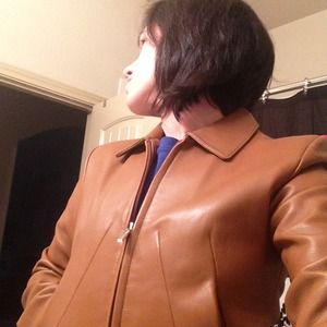 Camel color leather jacket