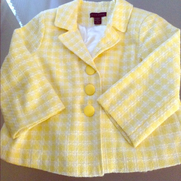 Yellow Plaid Button Up Blazer by Silkland