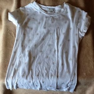 White Shirt with Gold Detail