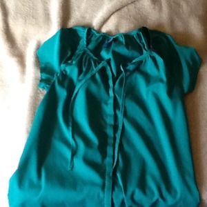 Green Tie Front Top